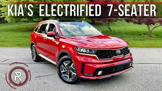 The 2021 Kia Sorento Hybrid is an Efficient TurboElectric 3Row Family SUV [upl. by Ahsekyt]