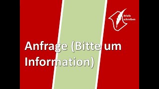 Briefe schreiben Anfrage Bitte um Information [upl. by Enileqcaj]