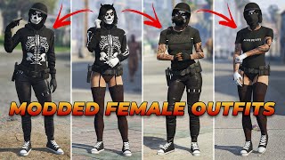 MULTIPLE Modded GTA 5 Female Outfits with COMPONENTS [upl. by Langer74]