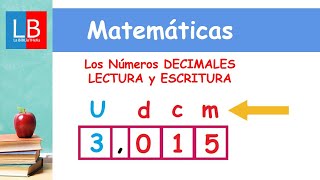 Los Números DECIMALES LECTURA y ESCRITURA ✔👩‍🏫 PRIMARIA [upl. by Elaen]