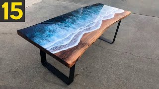 15 MOST Amazing Custom Tables  Epoxy Resin and Wood River [upl. by Tedra]