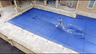 Installing and Testing a Winter Safety Cover  PoolGuys [upl. by Aynotan393]