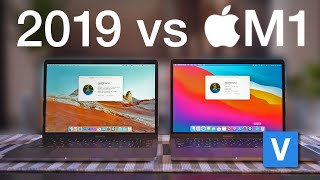 2020 M1 vs 2019 Intel MacBook Pro Side by Side Performance Comparison [upl. by Nysila]