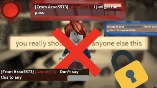 PROOF THAT AZOO5573 WAS PASSWORD GUESSED I interviewed Azoo5573 in game on ROBLOX [upl. by Ivek43]