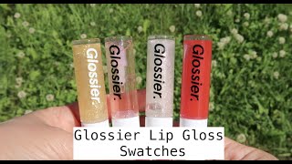 Glossier Lip Gloss Swatches Try on all shades [upl. by Moskow]