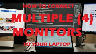 Connect Multiple monitors 4 to Laptop  Wavlink USB 30 DOCKING STATION  Improve productivity [upl. by Alis575]