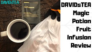 DAVIDsTEA Magic Potion Fruit Infusion Herbal Tea Review  Hot amp Iced Cold Davids Tea Halloween Teas [upl. by Ahsied]