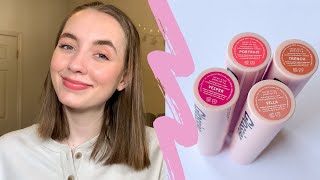 NEW Glossier UltraLip  Lip Swatches Review and Comparisons  Discount Code [upl. by Nilyak]