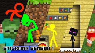 Stickmans in Minecraft Season 1  Minecraft Animation [upl. by Rebeca]