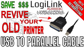 Logilink USB to Parallel Plug amp Play Cable AU0003C Unboxing [upl. by Odraboel]