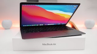 2020 MacBook Air M1  Unboxing Setup and First Look [upl. by Yessej]