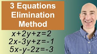 Solving Systems of 3 Equations Elimination [upl. by Ardehs42]