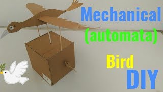 Automata bird from cardboard DIY your first automata [upl. by Ainit]