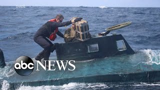 Coast Guard busts submarine carrying 12000 pounds of cocaine l ABC News [upl. by Negeam]