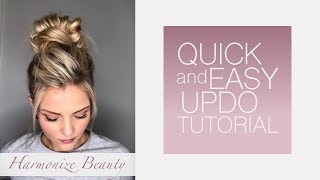 Quick and Easy Updo  HarmonizeBeauty [upl. by Hedwiga]