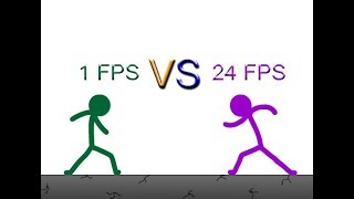 1 FPS VS 24 FPS Stickman Fight [upl. by Cosma88]