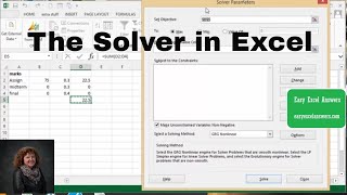 How to use the Solver in Excel [upl. by Syd]