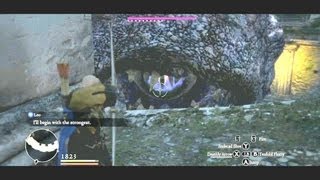 Dragons Dogma Dark Arisen How to defeat the Glazer Giant eye inside a mouth [upl. by Idnis]