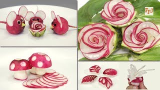 5 Brilliant Arts amp Tricks with Radish [upl. by Inalawi]