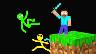 Only One Block Can Help Stickman In Minecraft [upl. by Russi309]