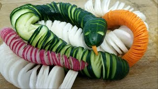 Accordion  spiral cut radish cucumber carrot [upl. by Stoffel]